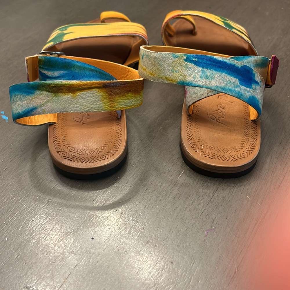 Free people sun peaks tie dye leather sandals size 6.5 - Picture 4 of 6